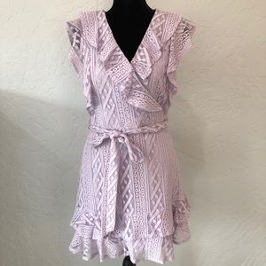 Aqua lavender mini lace dress